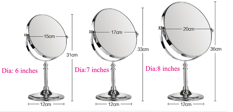 Desktop mirror with screw pivot high stand-updated version